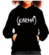 Hoodie sweater | Karma | Black | Maat 164 (14-15 jaar)