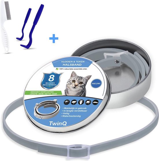 TwinQ Vlooien en Tekenband voor katten - Vlooienband voor kat Tekenband kat - | bol.com