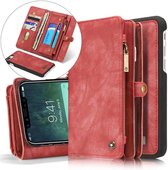 CaseMe Vintage Wallet Case iPhone XS / X - Rood