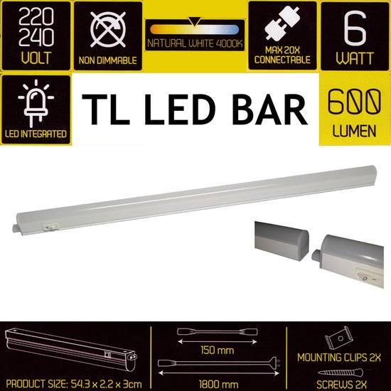 LED TL Balk 600 LUMEN LED verlichting balk 6 watt | bol.com