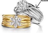 Velini jewels -R6360W-48 -Ring -925 Zilver gerodineerd -Cubic Zirkonia