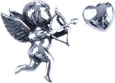 Zilveren Cupido ketting hanger - los hart