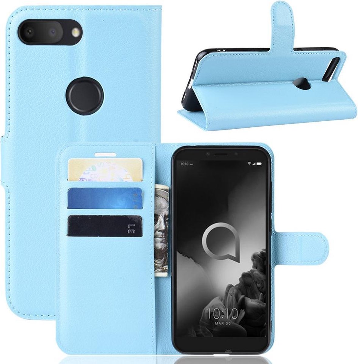 Book Case - Geschikt voor Alcatel 1S (2019) Hoesje - Lichtblauw