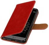 Bookwallet lederlook hoes LG G6 rood