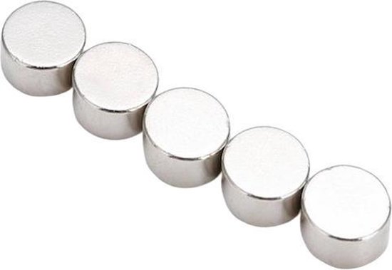 Ramboo® | Magneetjes Rond | Magneten Sterk | Neodymium Magneten | Magneten Whiteboard | 10 x 5 mm | 5 Stuks - Merkloos