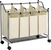 Nancy's Wassorteerder 140L - Wasmand Met 4 Vakken Beige