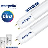 Energetic LED TL Buis T8 1890lm 3000K 20W - 120 CM - Inclusief Led Starters - 2 Stuks