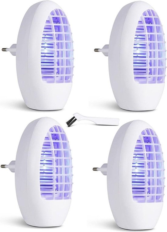 Muggenstekker en nachtlampje met UV lamp - 4 stuks