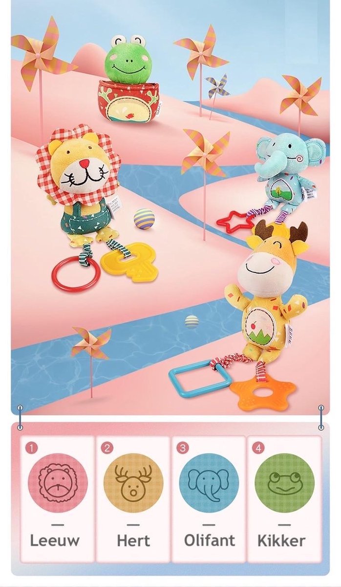 Baby Rammelaar - Knuffel Speelgoed - Baby Ontwikkeling - Zacht & Veilig