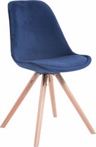 CLP Toulouse - Eetkamerstoel - Rond frame - Fluweel blauw natura