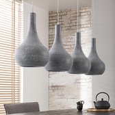 LifestyleFurn Hanglamp 'Judd' 4-lamps, kleur grijs