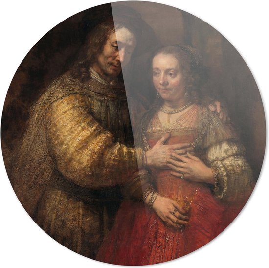 Isaak en Rebekka | Rembrandt van Rijn | Rond Plexiglas | Wanddecoratie | 90CM x 90CM | Schilderij | Oude meesters | Foto op plexiglas
