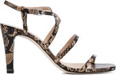 Unisa Vrouwen Leren Python Sandalen / Damesschoenen Simo python - Beige - Maat 41