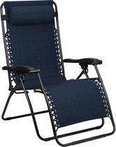 Chaise de camp Abbey - Rembourrage de chaise longue XXL - Bleu marine / bleu foncé