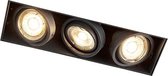 QAZQA oneon trimless - Design Inbouwspot - 3 lichts - L 269 mm - Zwart - Industrieel -  Woonkamer | Slaapkamer | Keuken