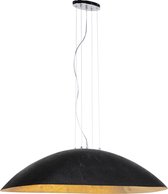 QAZQA magna xingjin - Moderne Hanglamp met kap voor boven de eettafel | in eetkamer - 3 lichts - L 1150 mm - Zwart Goud - Woonkamer