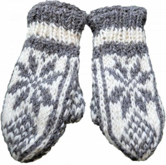 Wollen handschoenen wanten grey, dames, maat: one size, | bol.com