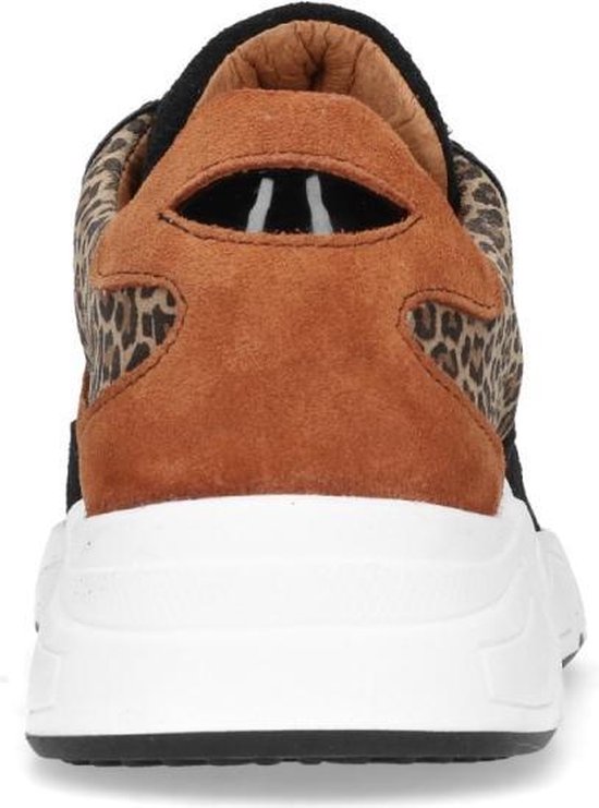 zwarte dad sneakers met panterprint