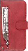 Portemonnee rood wallet book-case rits hoesje Telefoonhoesje geschikt voor Samsung Galaxy A51