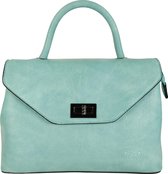 Classic chic handbag Qischa® turquois-blauw leather look