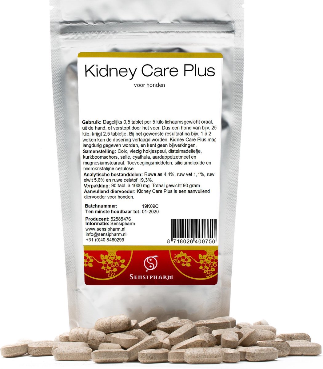 Sensipharm Kidney Care Plus Hond Nieren Voedingssupplement bij Nierfalen 90...