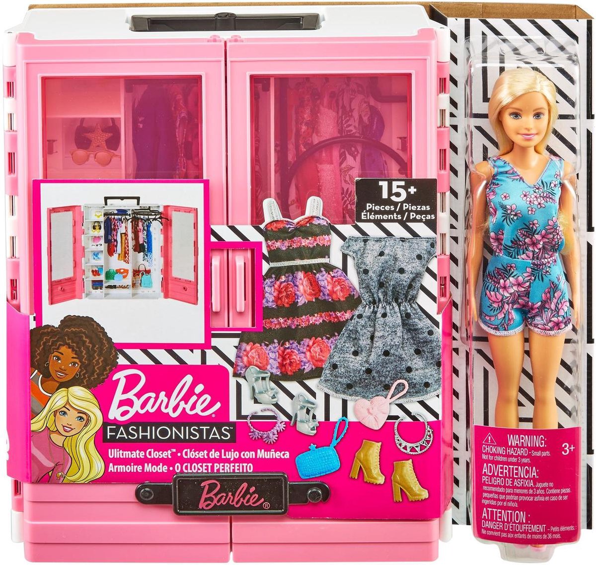 Barbie Fashionistas Ultieme kledingkast en pop - Barbiepop | bol.com