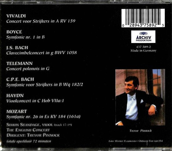 1 CD TREVOR PINNOCK THE ENGLISH CONCERT VARIOUS WORKS
