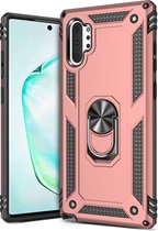 Samsung Galaxy Note 10 Plus Hoesje - Anti-Shock Hybrid Armor met Kickstand Ring - Roségoud