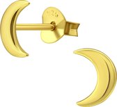 Joy|S - Zilveren maan oorbellen 5 x 7 mm 14k goudplating