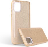 HB Hoesje Geschikt voor Samsung Galaxy A51 - Siliconen Glitter Back Cover - Goud