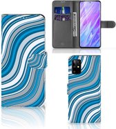 Bookcase Geschikt voor Samsung Galaxy S20 Plus Telefoon Hoesje Waves Blue