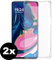 Hoesje Geschikt voor Samsung A80/A90 Hoesje Siliconen Shock Proof Case Hoes - Hoes Geschikt voor Samsung Galaxy A80/A90 Hoes Cover Case Shockproof - Transparant - 2 PACK