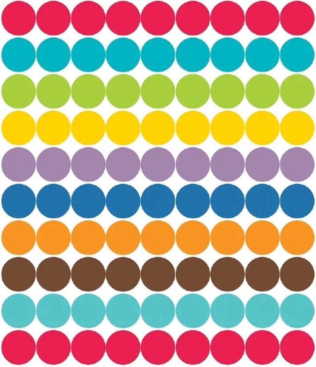 10.000 Stuks - 8mm Ronde Stickers Gekleurde Stippenstickers Puntstickers Zelfklevende Etiketten - 10 Kleuren