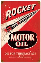 Rocket Motor Oil Zwaar Metalen Bord 45 x 30 cm