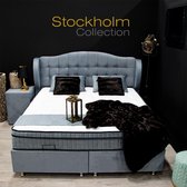 Boxspring Dorian - Opbergbed - 180 x 200 cm - fluweelstof grijs