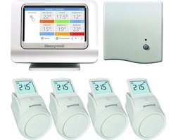 Honeywell Evohome Radiatorpakket - OpenTherm module - 4 thermostaatknoppen - Slimme thermostaat