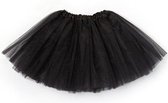 Dunne zwarte tule rokje petticoat tutu rok - zwart - maat 140 146 152 158 164 - onderrok ballet turnen duivel Black Swan