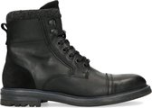 Sacha - Heren - Zwarte leren veterboots - Maat 45