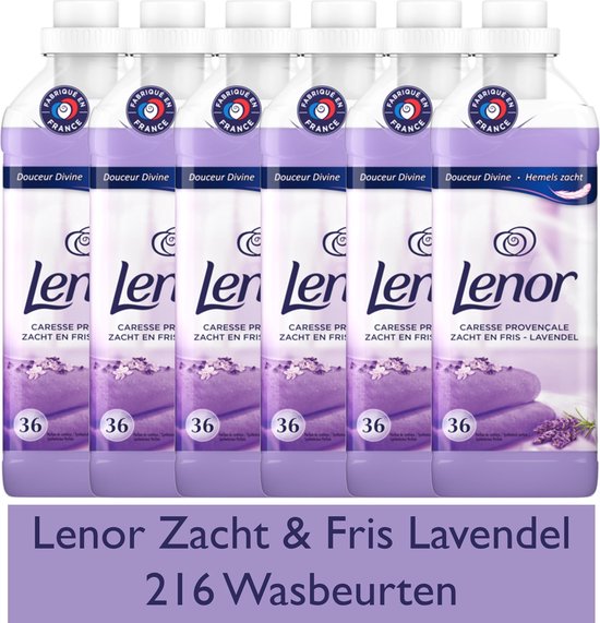 Lenor Wasverzachter Zacht & Fris Lavendel 6x 900ml bol