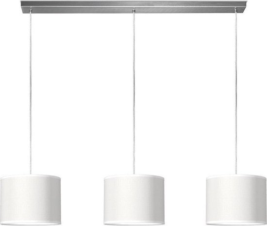 Home Sweet Home hanglamp Bling - verlichtingspendel Beam inclusief 3 lampenkappen - lampenkap 25/25/19cm - pendel lengte 100 cm - geschikt voor E27 LED lamp - wit