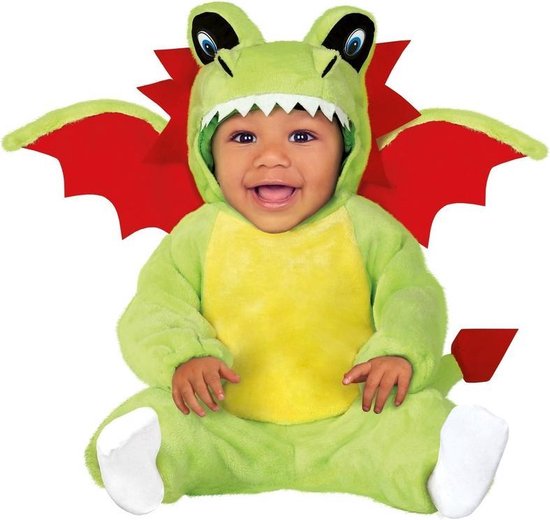 Groene draken kostuum voor baby/peuter 12-18 maanden - Dierenpak  onesie/jumpsuit -... | bol.com