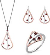 Orphelia  SET-7496/58 - Meerdelige set (3 of meer artikelen) - Zilver 925 - Granaat - 42+3 cm