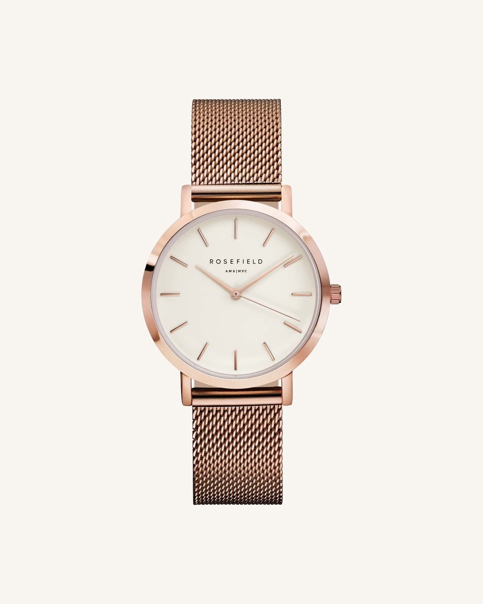 Rosefield The Tribeca Dames Horloge - Rosé Goud Ø33mm - TWR-T50