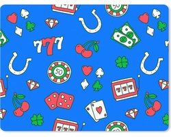 Muismat XXL 80x60 cm - Bureau onderlegger - Bureau mat Patronen - Casino - Gokkast - Poker - Bureaumat - Gaming mousepad xl - Bureaulegger groot - Computer deskmat