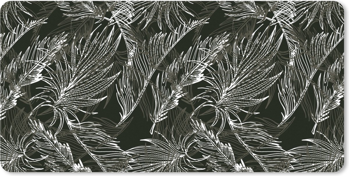 Muismat XXL 80x40 cm - Bureau onderlegger - Bureau mat Palmblad - Tropisch - Design - Hawaii - Bureaumat - Gaming mousepad xl - Bureaulegger groot - Computer deskmat