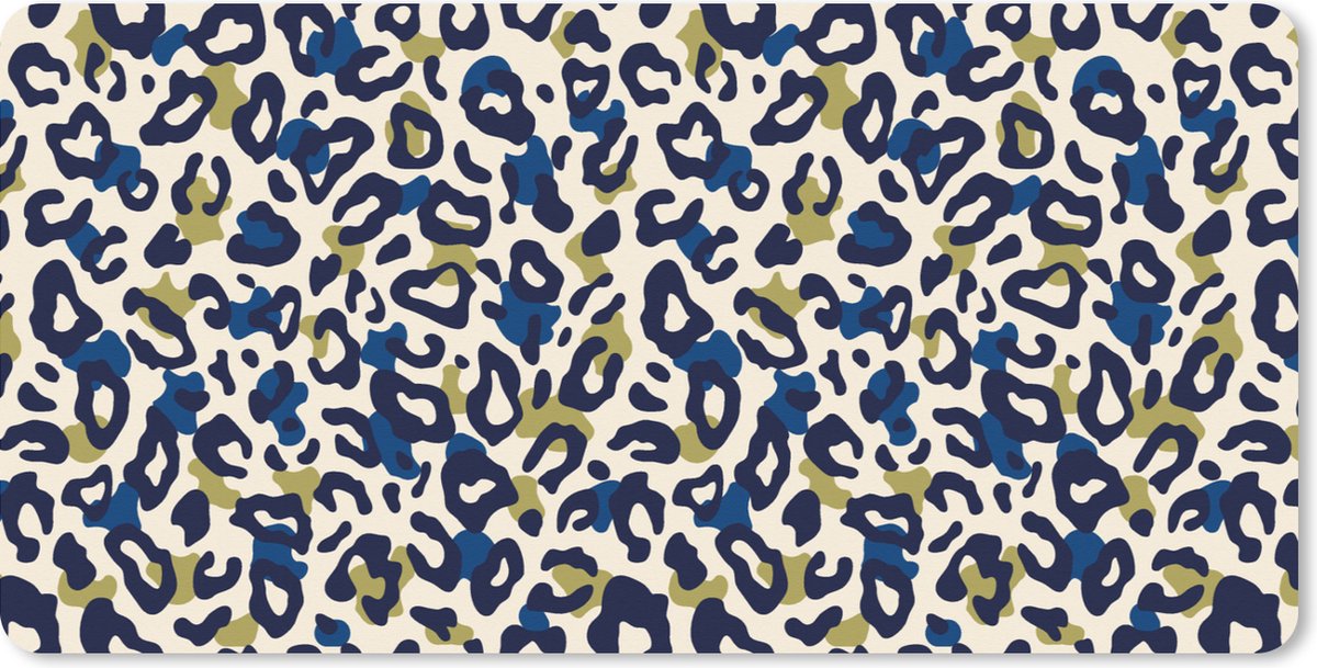 Muismat XXL 120x60 cm - Bureau onderlegger - Bureau mat Panter - Design - Blauw - Groen - Bureaumat - Gaming mousepad xl - Bureaulegger groot - Computer deskmat
