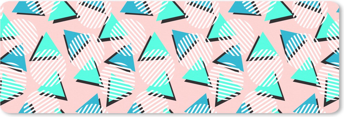 Muismat XXL 90x30 cm - Bureau onderlegger - Bureau mat Design - Jaren 80 - Abstract - Pastel - Bureaumat - Gaming mousepad xl - Bureaulegger groot - Computer deskmat
