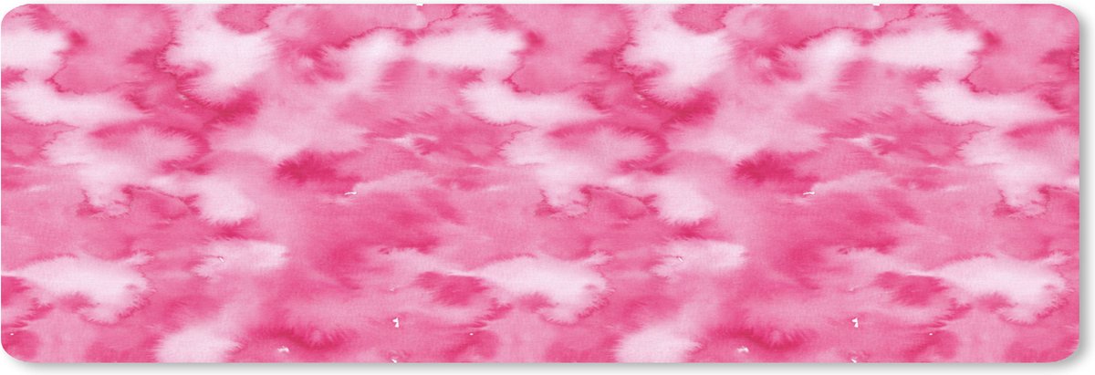 Muismat XXL 90x30 cm - Bureau onderlegger - Bureau mat Waterverf - Patronen - Fuchsia - Bureaumat - Gaming mousepad xl - Bureaulegger groot - Computer deskmat