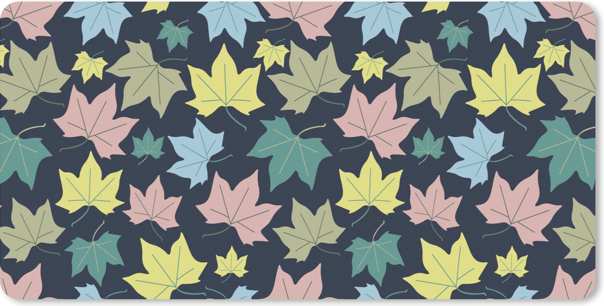 Muismat XXL - Bureau onderlegger - Bureau mat - Patronen - Herfst - Bladeren - 100x50 cm - XXL muismat