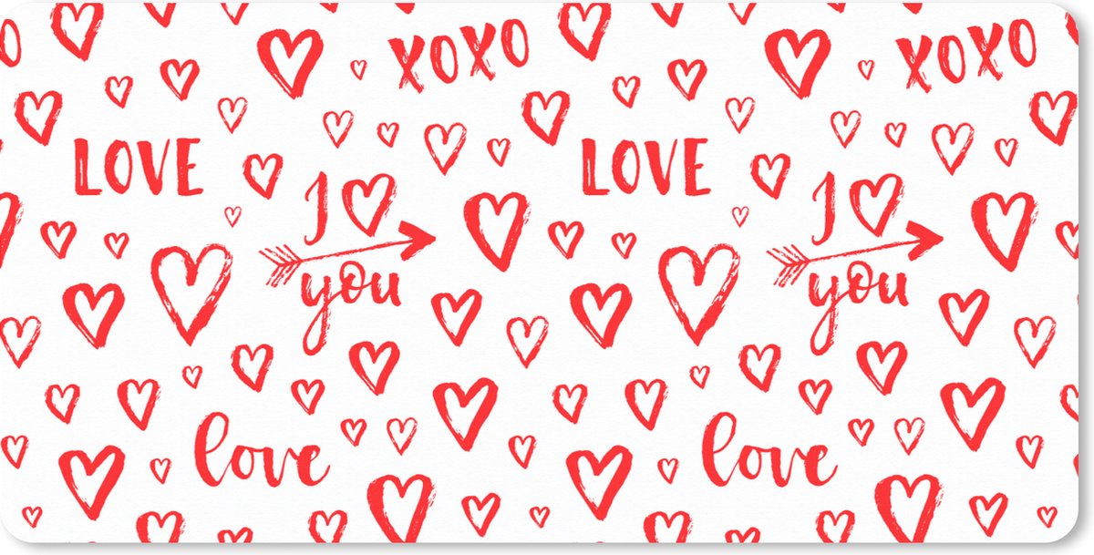 Muismat XXL 80x40 cm - Bureau onderlegger - Bureau mat Love - Liefde - Liefdes cadeau - Bureaumat - Gaming mousepad xl - Bureaulegger groot - Computer deskmat